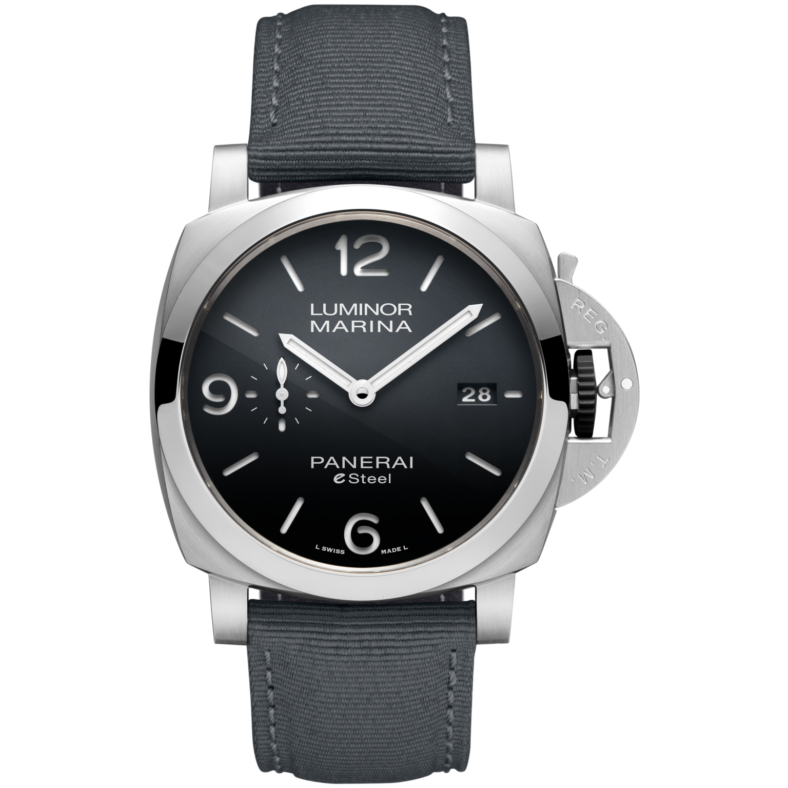 Panerai Luminor Marina Grigio Roccia 44mm Grey Dial Brushed Steel Strap PAM01358 - WATCHXNYC