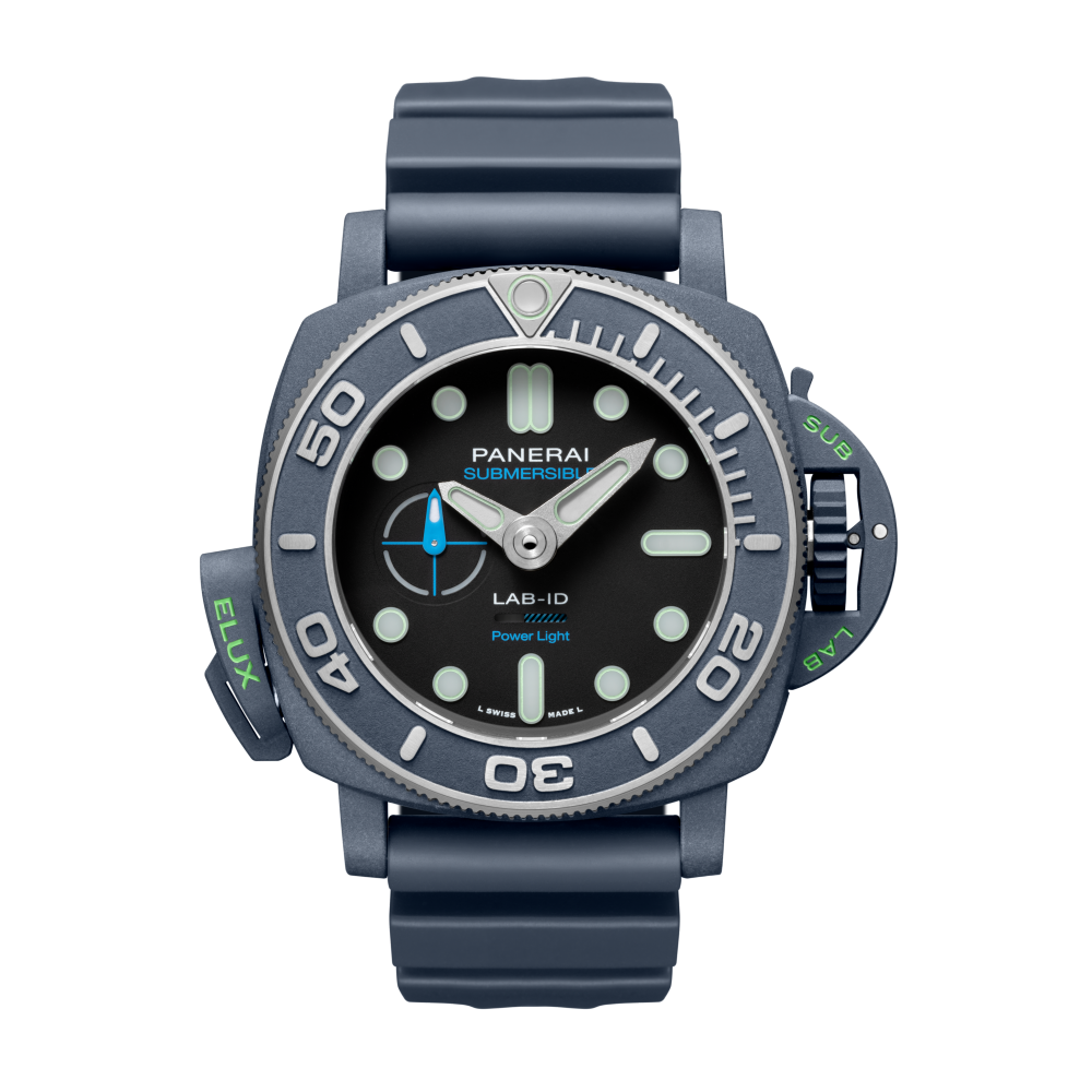 Panerai Submersible Elux LAB-ID 49 mm Black Dial Brushed Ti-Ceramitech Rubber Strap PAM01800 - WATCHXNYC