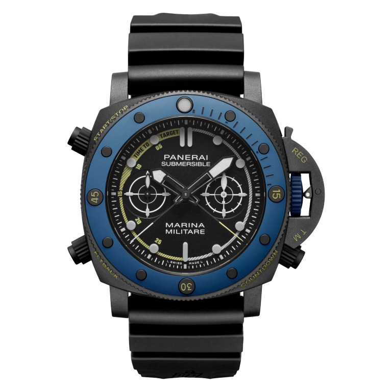 Panerai Submersible Forze Speciali 47 mm Black Dial Titanium With Dlc Coating Caoutchouc Accordeon Black Strap PAM02239 - WATCHXNYC