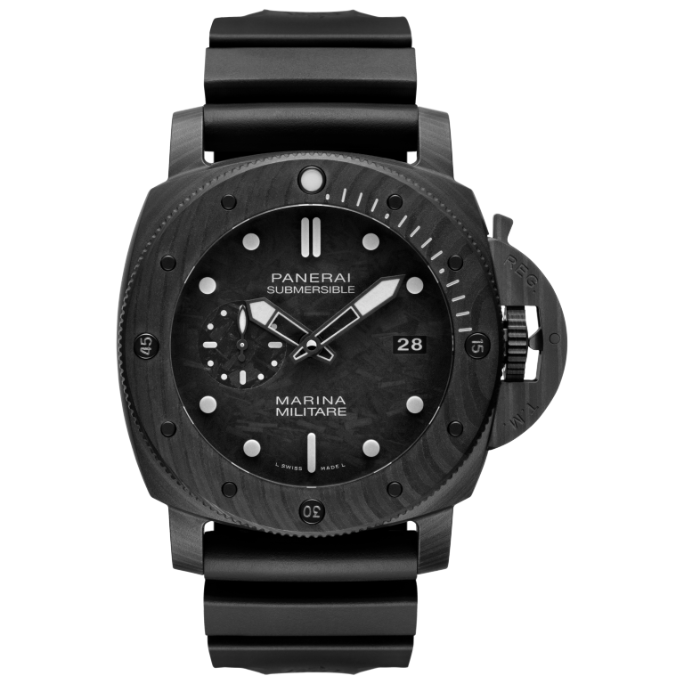 Panerai Submersible Marina Militare Carbotech™ 47 mm Black Dial Carbotech Caoutchouc Black Strap PAM02979 - WATCHXNYC