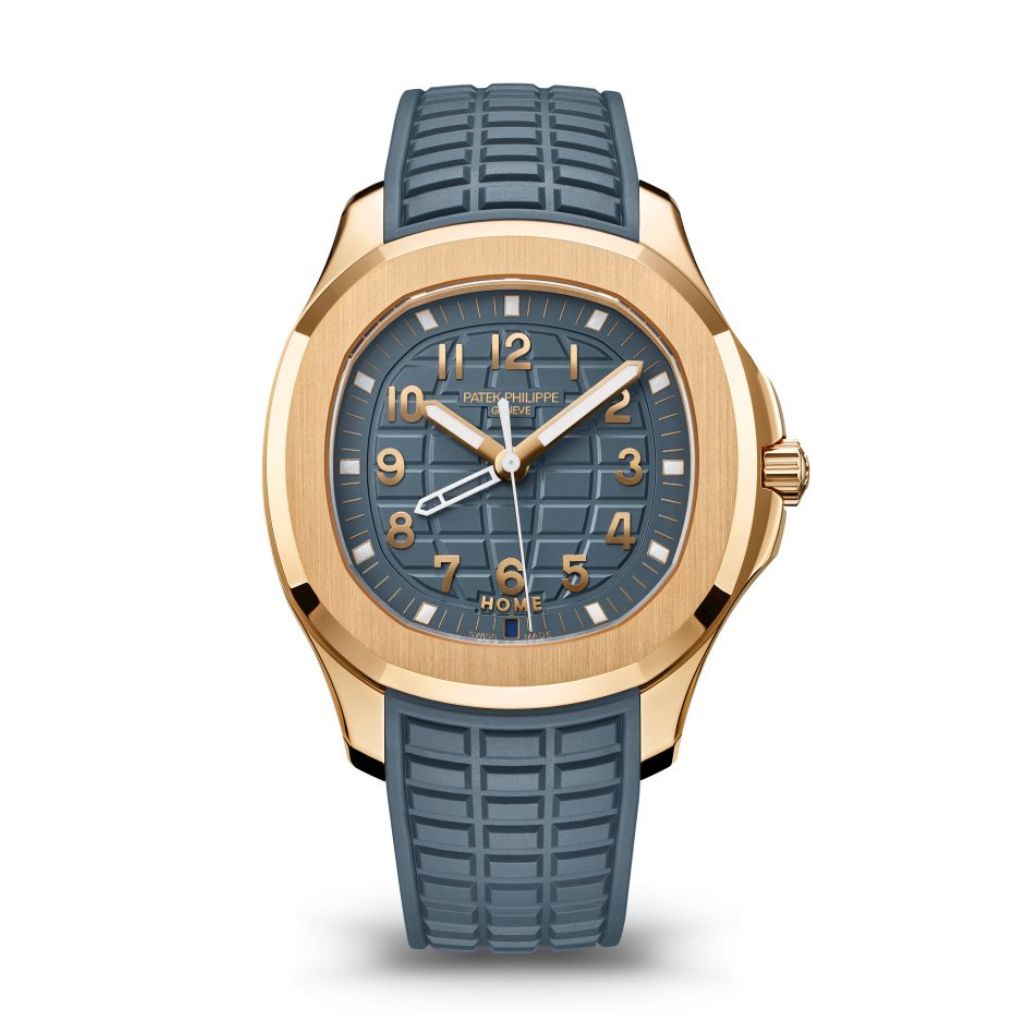 Patek Philippe  Aquanaut 38.8 mm Blue Dial 18K Rose Gold Rubber Strap 5269R-001 - WATCHXNYC