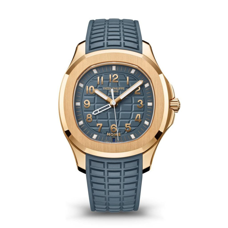 Patek Philippe Aquanaut 38,8 mm Esfera azul Correa de caucho en oro rosa de 18 quilates 5269R-001