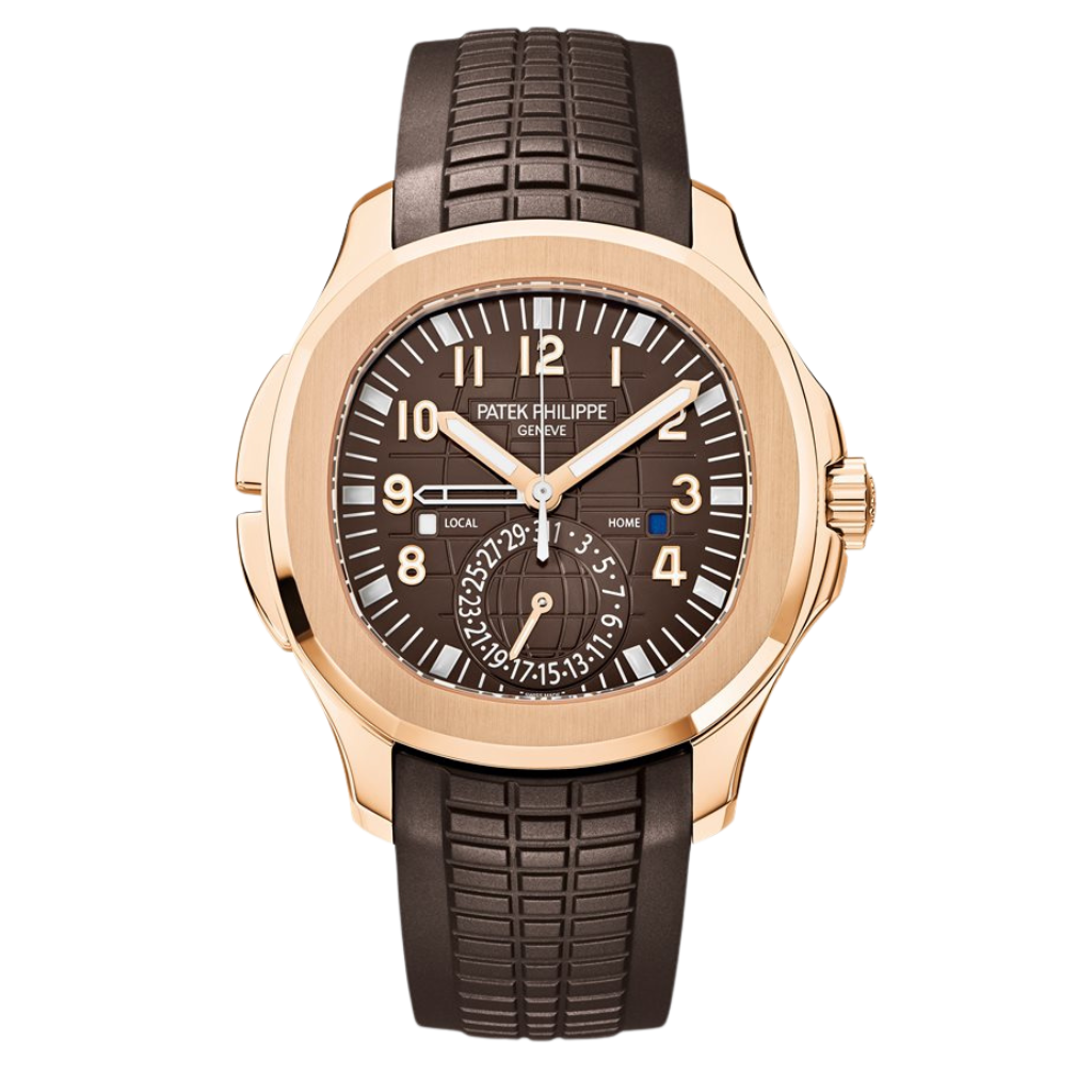 Patek Philippe  Aquanaut 40.8 mm Brown Dial 18K Rose Gold Rubber Strap 5164R-001 - WATCHXNYC