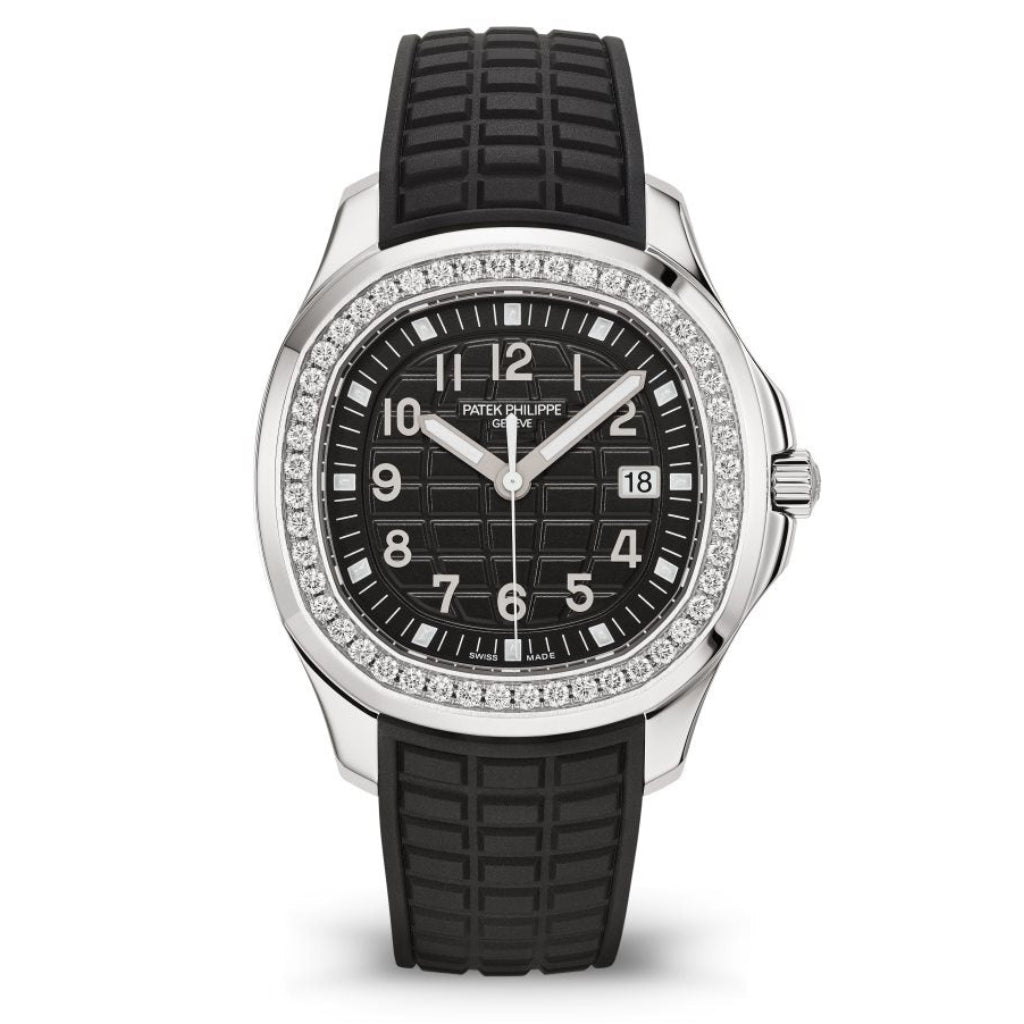 Patek Philippe Aquanaut Luce Black Dial Steel & Diamond Case/Rubber Strap 38.8mm 5267/200A - WATCHXNYC