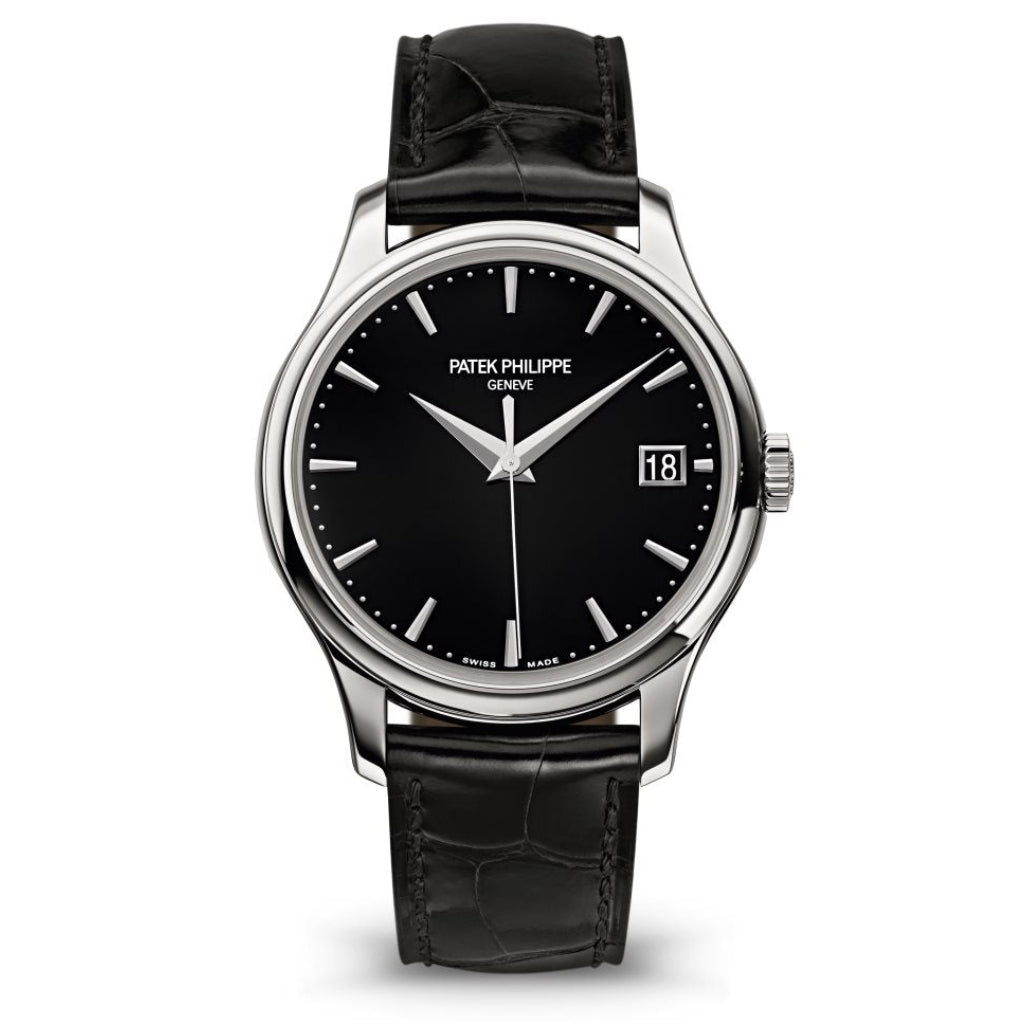 Patek Philippe Calatrava Black Lacquered Dial White Gold Case Black   Strap 39mm 5227G-010 - WATCHXNYC