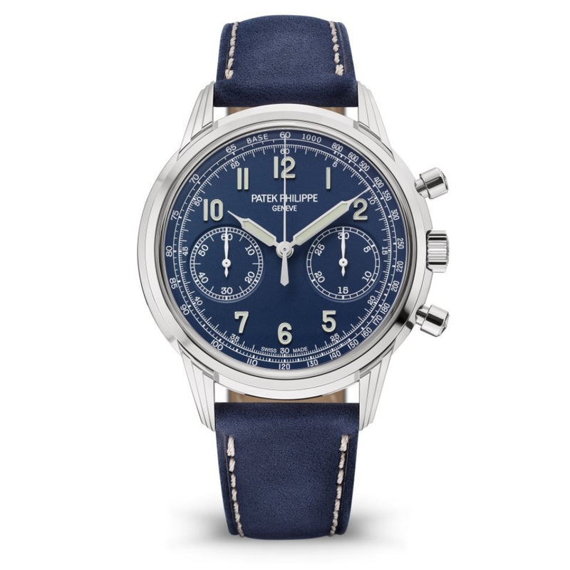 Patek Philippe Complications 41 mm Esfera azul Oro blanco de 18 quilates Correa de piel de becerro 5172G-001
