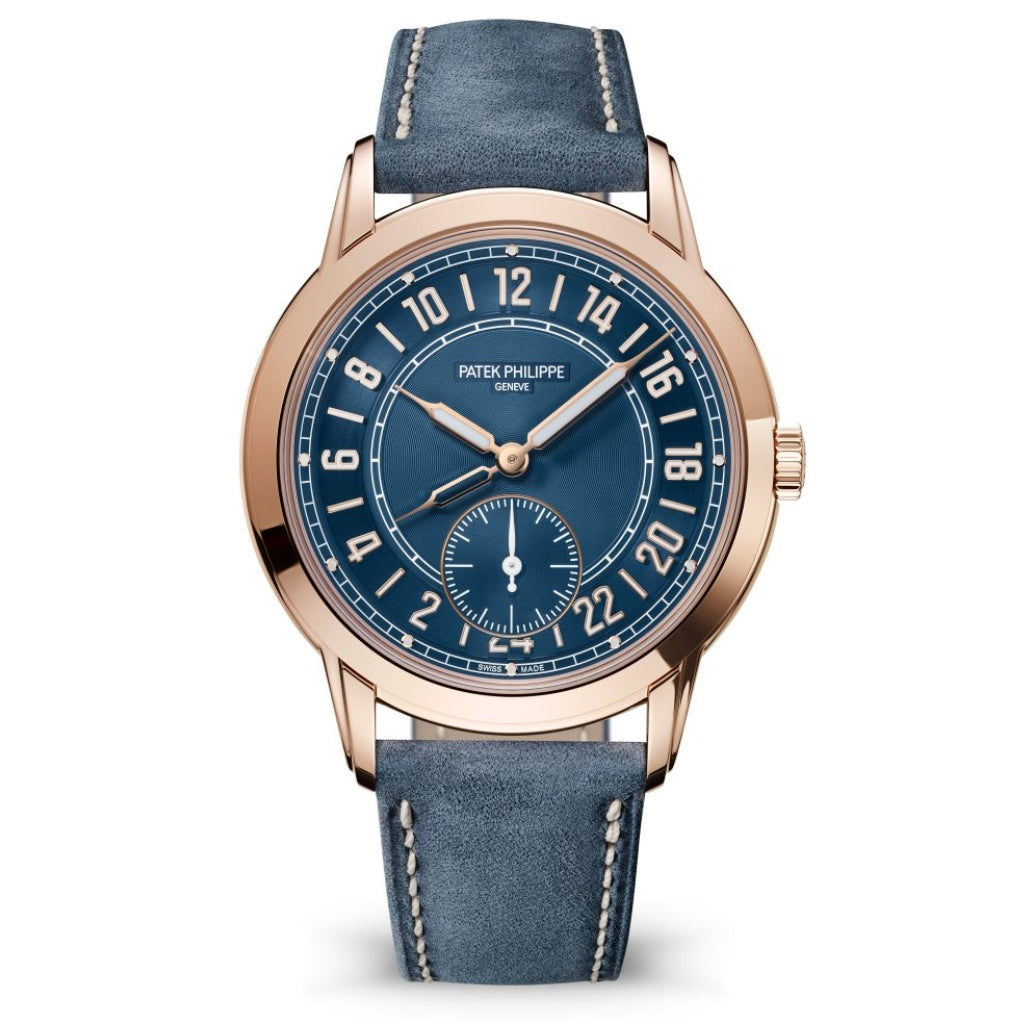 Patek Philippe Complications Blue Dial Rose Gold Case   Blue Strap 42 mm 5224R-001 - WATCHXNYC