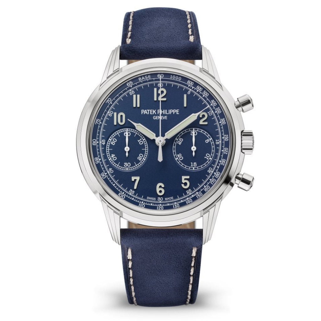 Patek Philippe Complications Chronograph Blue Dial White Gold Case   Blue Strap 41mm 5172G-010 - WATCHXNYC