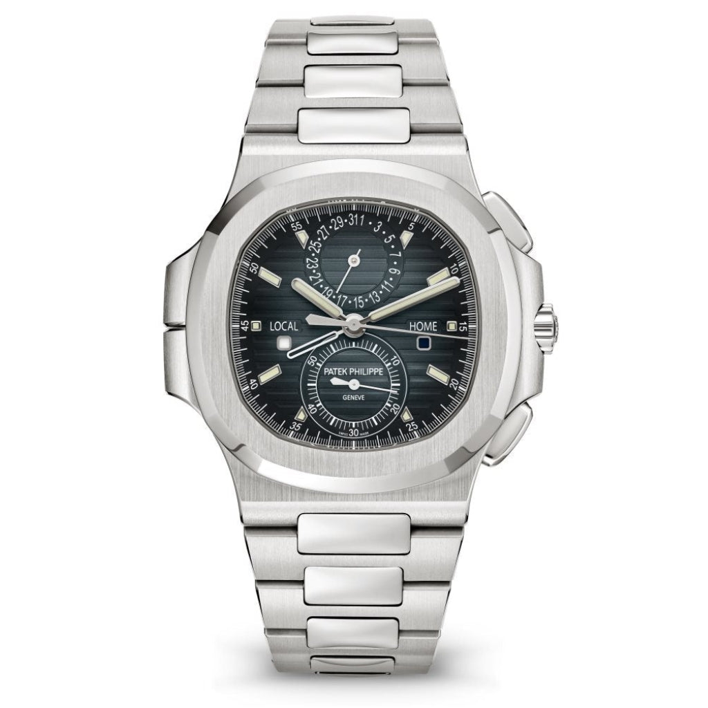 Patek Philippe Flyback Chronograph Travel Time Sunburst  Blue Dial Stainless Steel Case/Bracelet 40.5mm 5990-1A-011 - WATCHXNYC