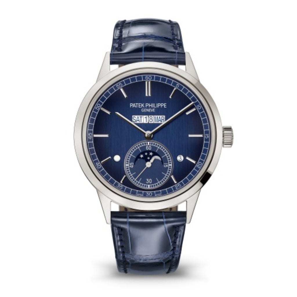 Patek Philippe Grand Complications 41.3 mm Blue Dial Platinum   Leather Strap 5236P-001 - WATCHXNYC
