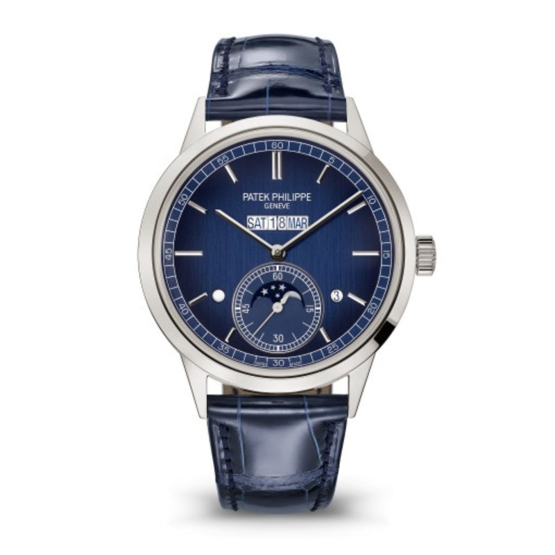 Patek Philippe Geneve Grand Complications 41,3 mm Esfera azul Correa de piel de aligátor platino 5236P-001 