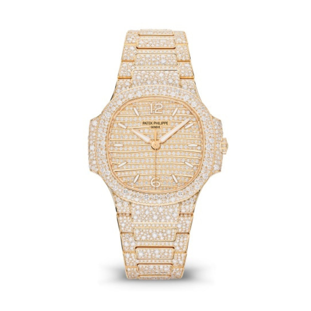 Patek Philippe Nautilus 35.2 mm Diamond Paved Dial 18K White Gold Bracelet 7118/1450R-001 - WATCHXNYC