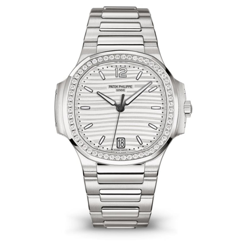 Patek Philippe Nautilus Silver Dial Stainless Steel & Diamond Case/Bracelet 35.2mm 7118-1200A-010 - WATCHXNYC