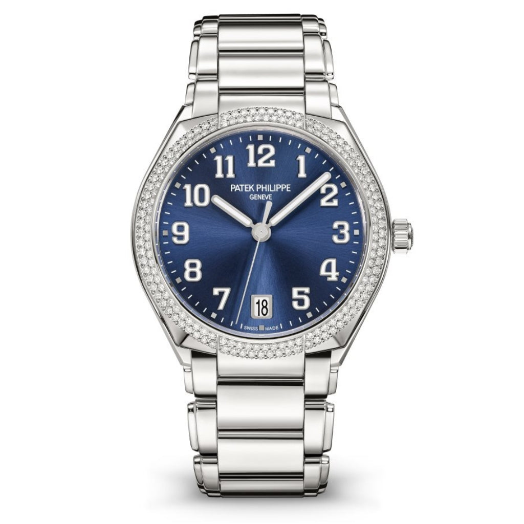 Patek Philippe Twenty~4 36 mm Blue Dial with Diamonds Stainless Steel Bracelet 7300/1200A-001 - WATCHXNYC