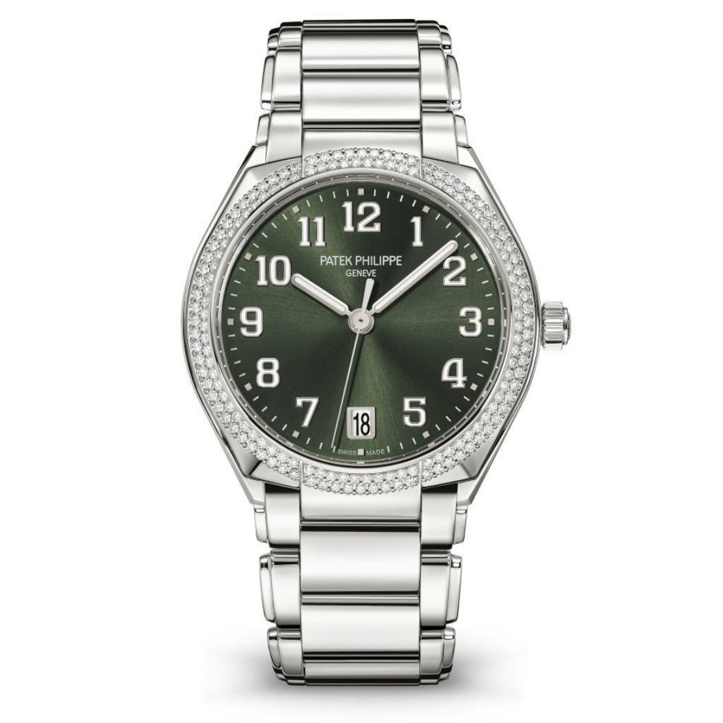 Patek Philippe Twenty~4 36 mm Green Dial with Diamonds Stainless Steel Bracelet 7300/1200A-011 - WATCHXNYC