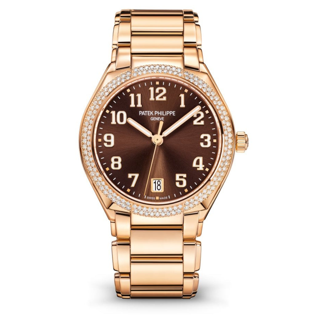 Patek Philippe Twenty~4 Automatic Brown Sunburst Dial Rose Gold & Diamond Case/Bracelet 36mm 7300-1200R-001 - WATCHXNYC