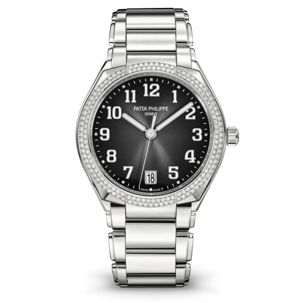 Patek Philippe Twenty~4 Automatic Gray Sunburst Dial Gold Numerals Stainless Steel & Diamond Case/Bracelet 36mm 7300-1200A-010 - WATCHXNYC