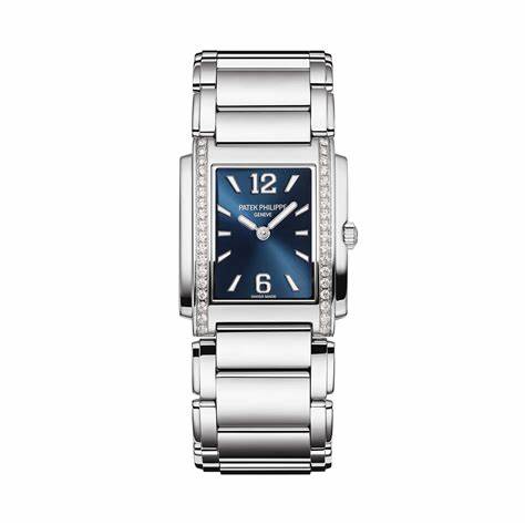 Patek Philippe Twenty~4  Blue Sunburst Dial Stainless Steel & Diamond Case/Bracelet 30mm  4910/1200A-001 - WATCHXNYC