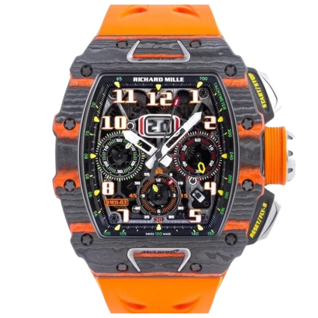 Richard Mille RM11-03 Red NTPT 50 mm x 44 mm Transparent Dial NPTP Rubber Strap - WATCHXNYC