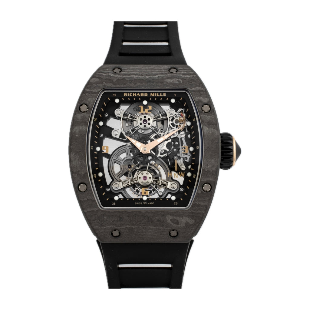 Richard Mille RM17-01 Black TPT 48.15 mm x 40.10 mm Transparent Dial Carbon Rubber Strap RM 17-01 - WATCHXNYC