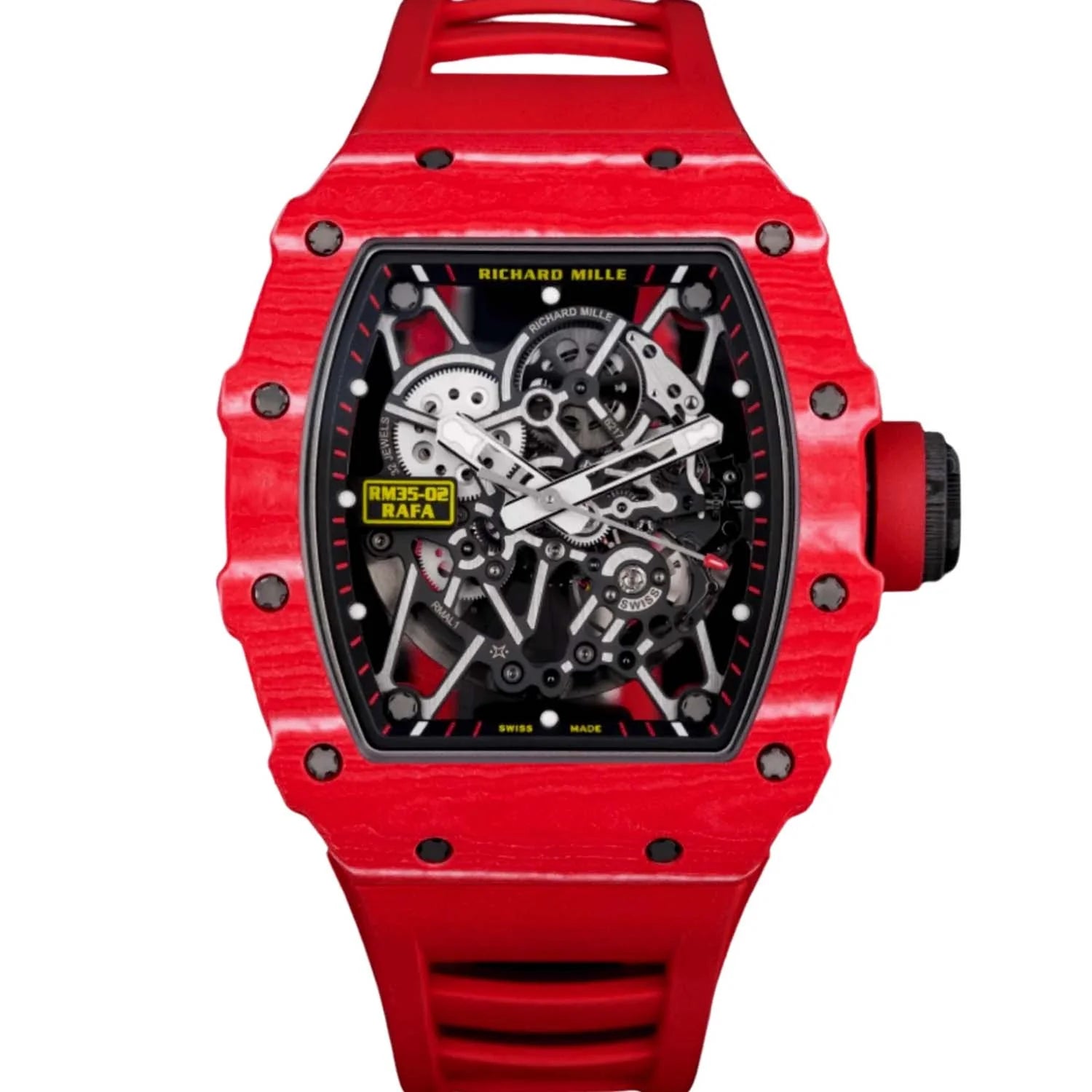 Richard Mille RM35-02 Rafa Nadal 43.15 mm x 50 mm Transparent Dial Carbon and Quartz TPT Velcro Strap - WATCHXNYC
