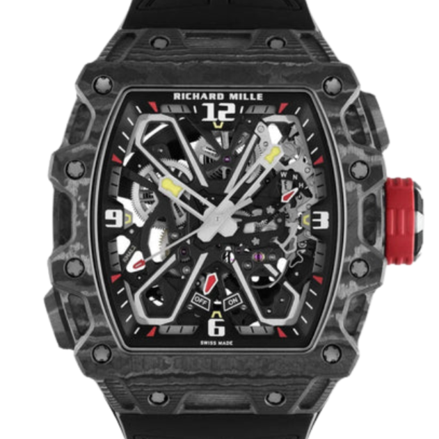 Richard Mille RM35-03 Rafa Nadal 43.15 mm x 50 mm Transparent Dial Carbon and Quartz TPT Rubber Strap - WATCHXNYC