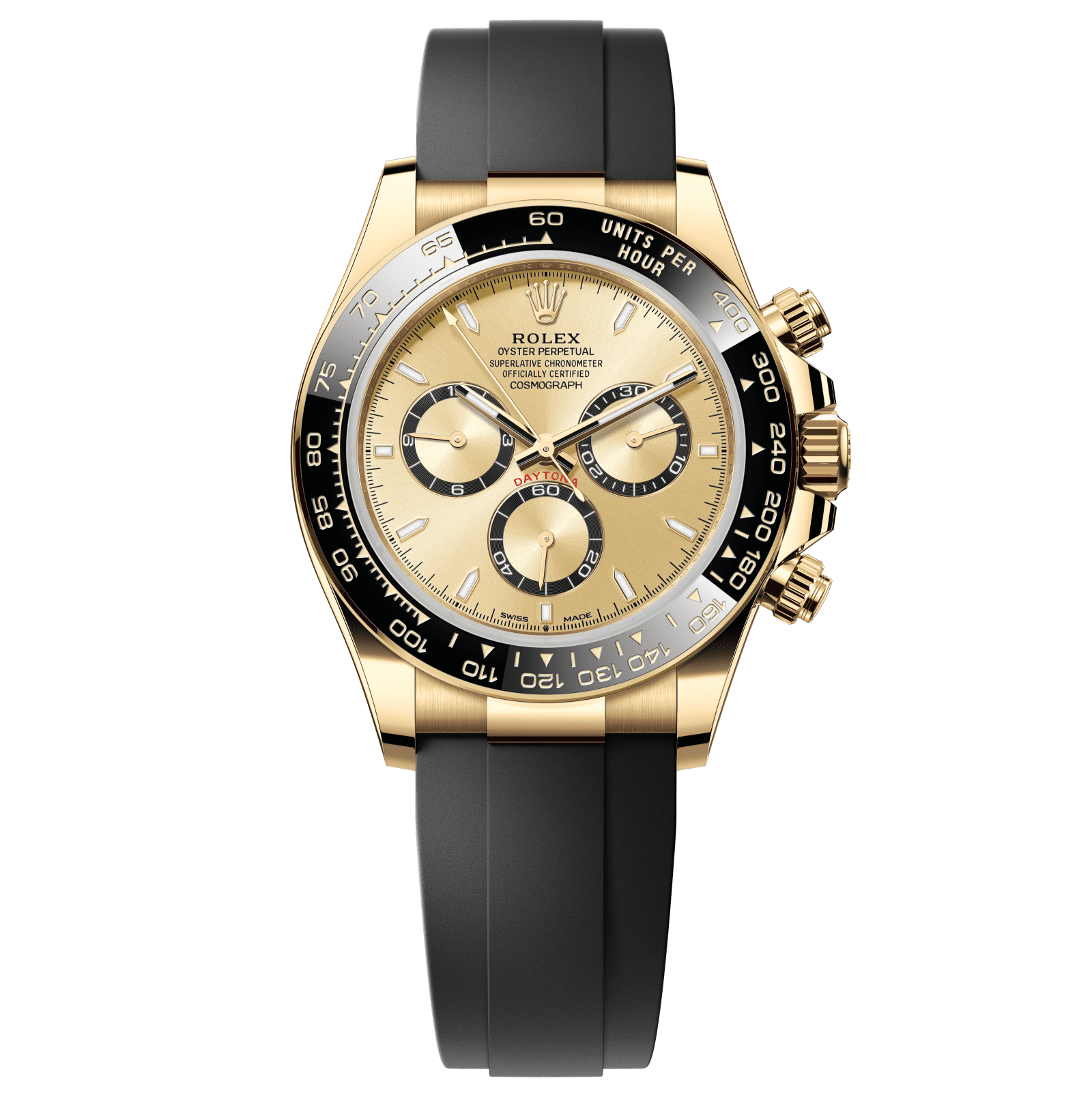 Rolex Cosmograph Daytona 40 mm Golden, Black Counter Rings Dial 18 kt Yellow Gold Oysterflex Bracelet 126518ln-0010 - WATCHXNYC