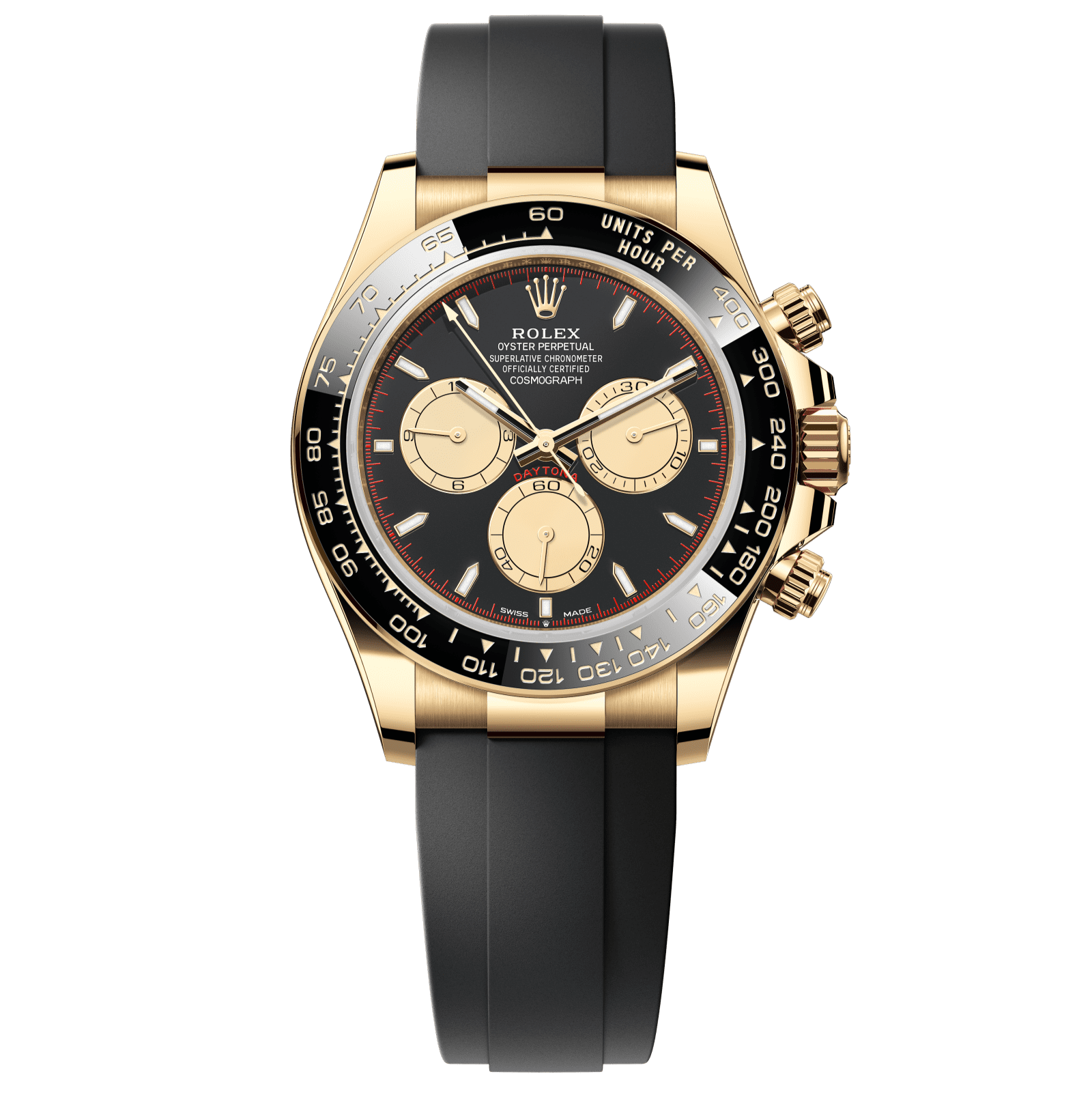 Rolex Cosmograph Daytona 40 mm Intense Black and Champagne-Colour Dial 18 kt Yellow Gold Oysterflex Bracelet 126518ln-0004 - WATCHXNYC