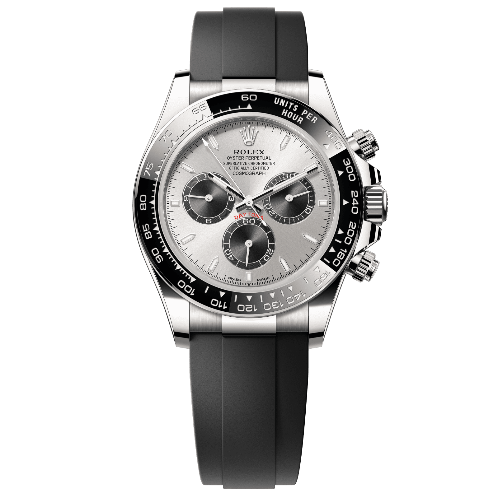 Rolex Cosmograph Daytona 40 mm Steel and Bright Black  Dial 18 kt White Gold Oysterflex Bracelet 126519ln-0006 - WATCHXNYC