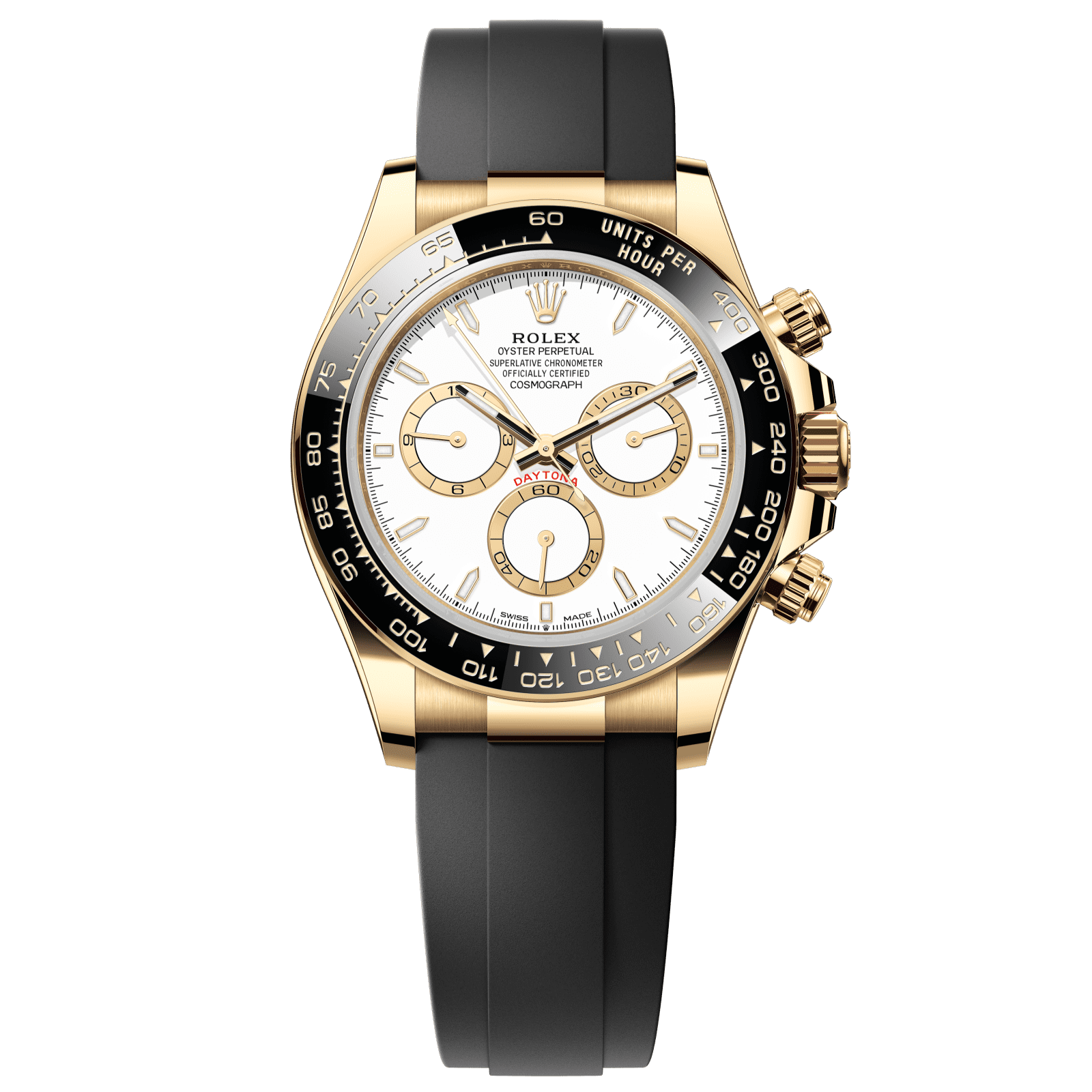 Rolex Cosmograph Daytona 40 mm White, Golden Counter Rings Dial 18 kt Yellow Gold Oysterflex Bracelet 126518ln-0002 - WATCHXNYC