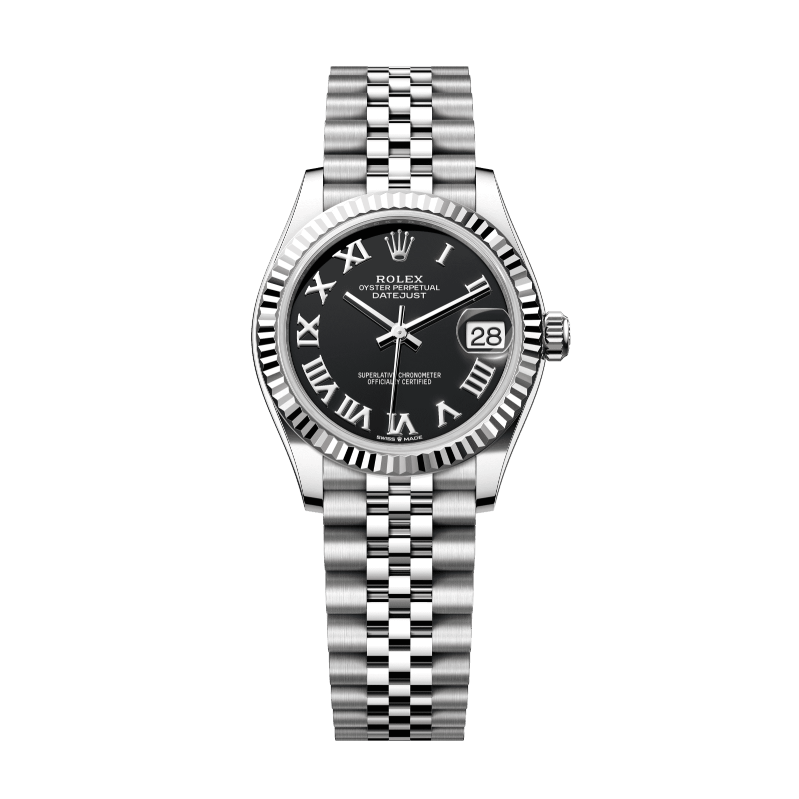 Rolex Datejust 31 31 mm Bright Black Dial Oystersteel and White Gold Jubilee Bracelet 278274-0002 - WATCHXNYC