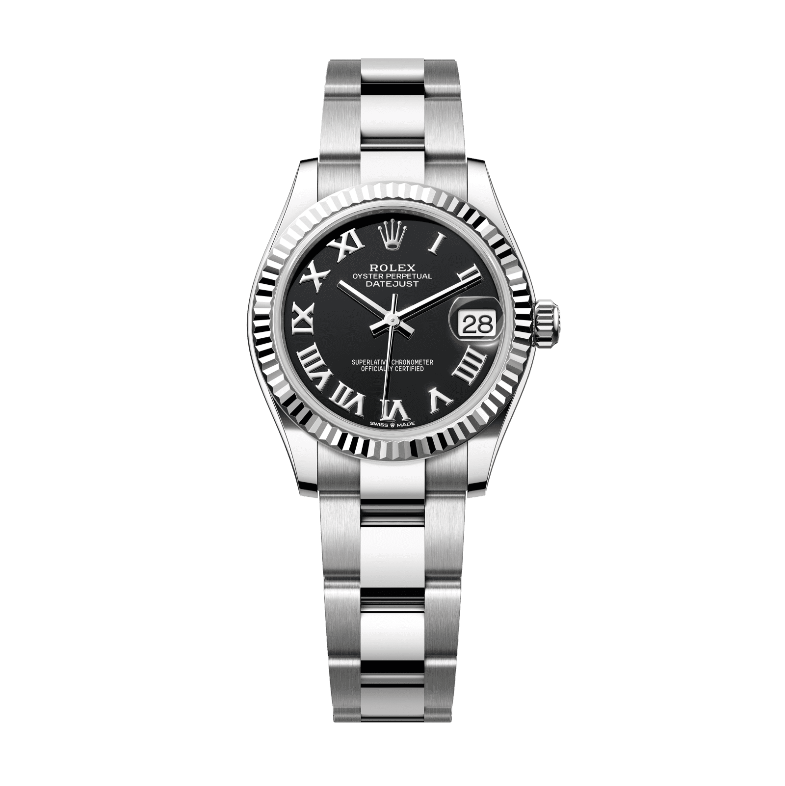 Rolex Datejust 31 31 mm Bright Black Dial Oystersteel and White Gold Oyster Bracelet 278274-0001 - WATCHXNYC