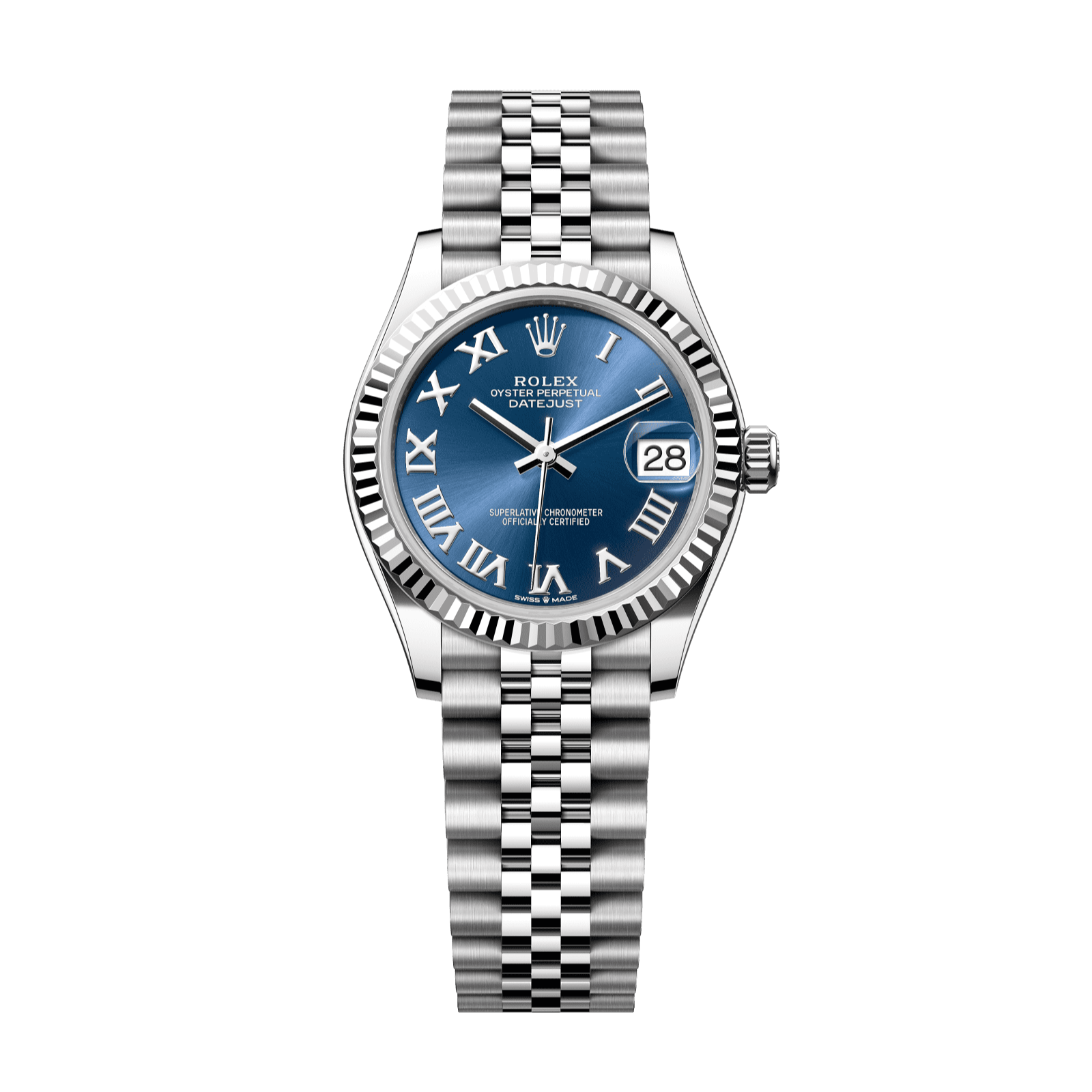 Rolex Datejust 31 31 mm Bright Blue Dial Oystersteel and White Gold Jubilee Bracelet 278274-0034 - WATCHXNYC