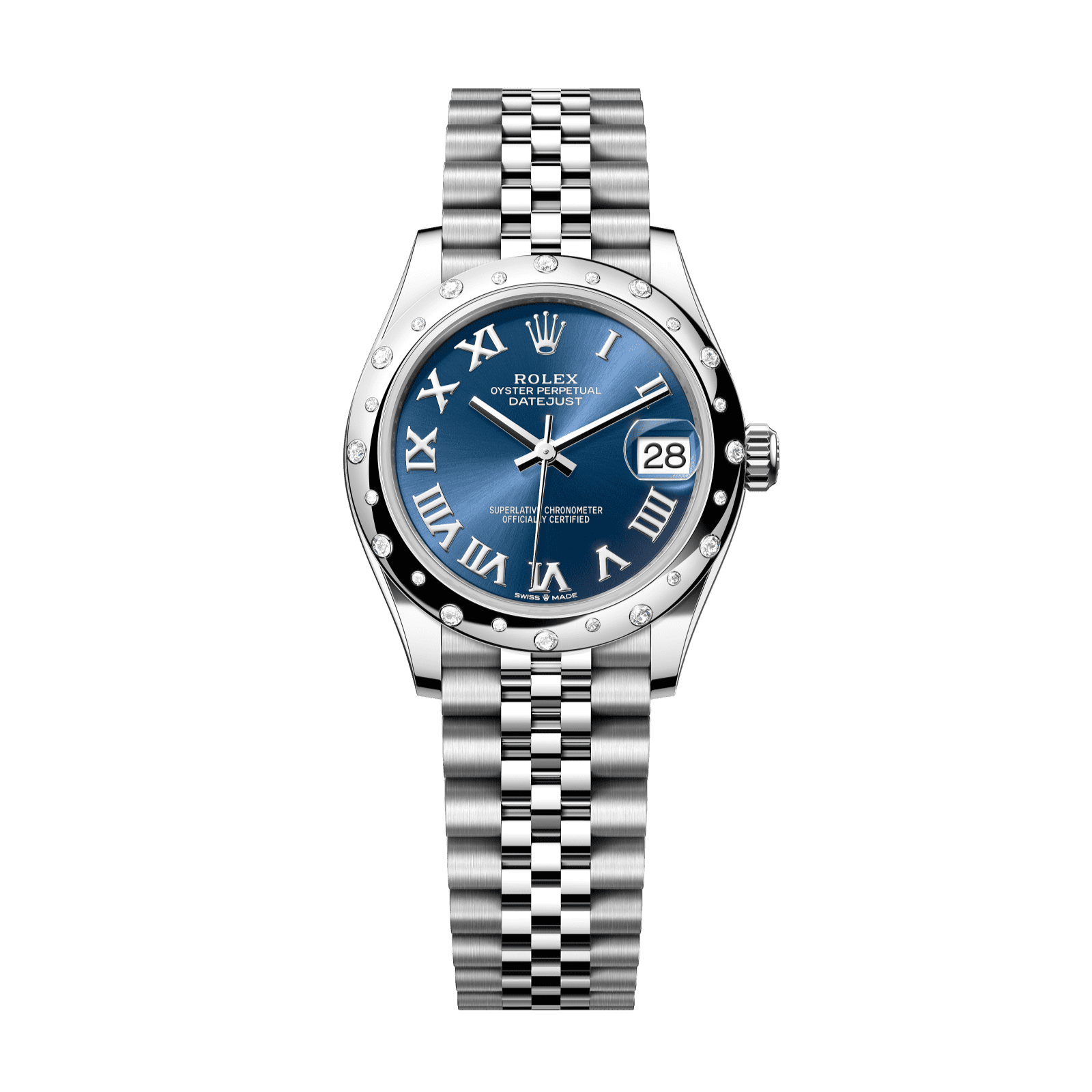 Rolex Datejust 31 31 mm Bright Blue Dial with Diamonds Oystersteel and White Gold Jubilee Bracelet 278344rbr-0036 - WATCHXNYC