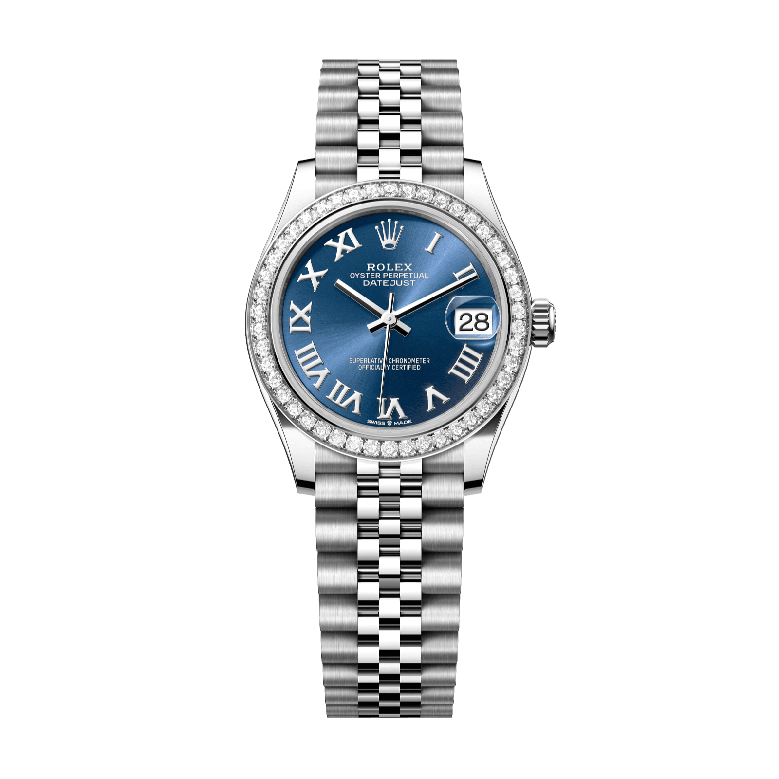 Rolex Datejust 31 31 mm Bright Blue Dial with Diamonds Oystersteel and White Gold Jubilee Bracelet 278384rbr-0037 - WATCHXNYC