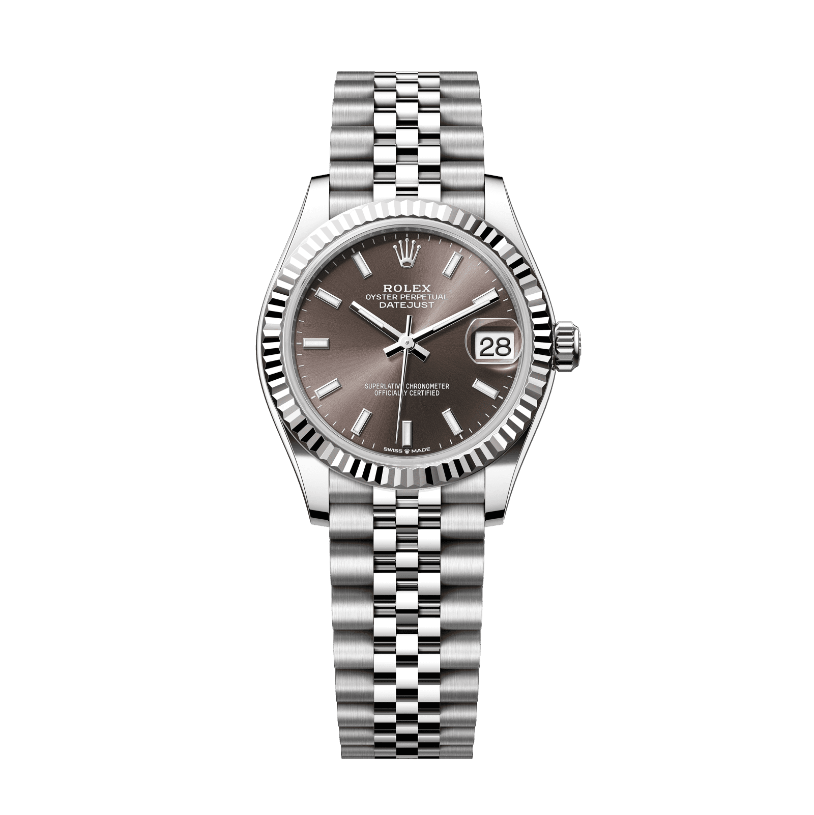 Rolex Datejust 31 31 mm Dark Grey Dial Oystersteel and White Gold Jubilee Bracelet 278274-0016 - WATCHXNYC