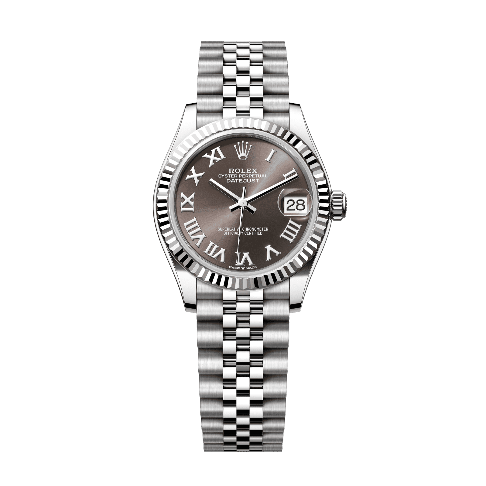 Rolex Datejust 31 31 mm Dark Grey Dial Oystersteel and White Gold Jubilee Bracelet 278274-0022 - WATCHXNYC