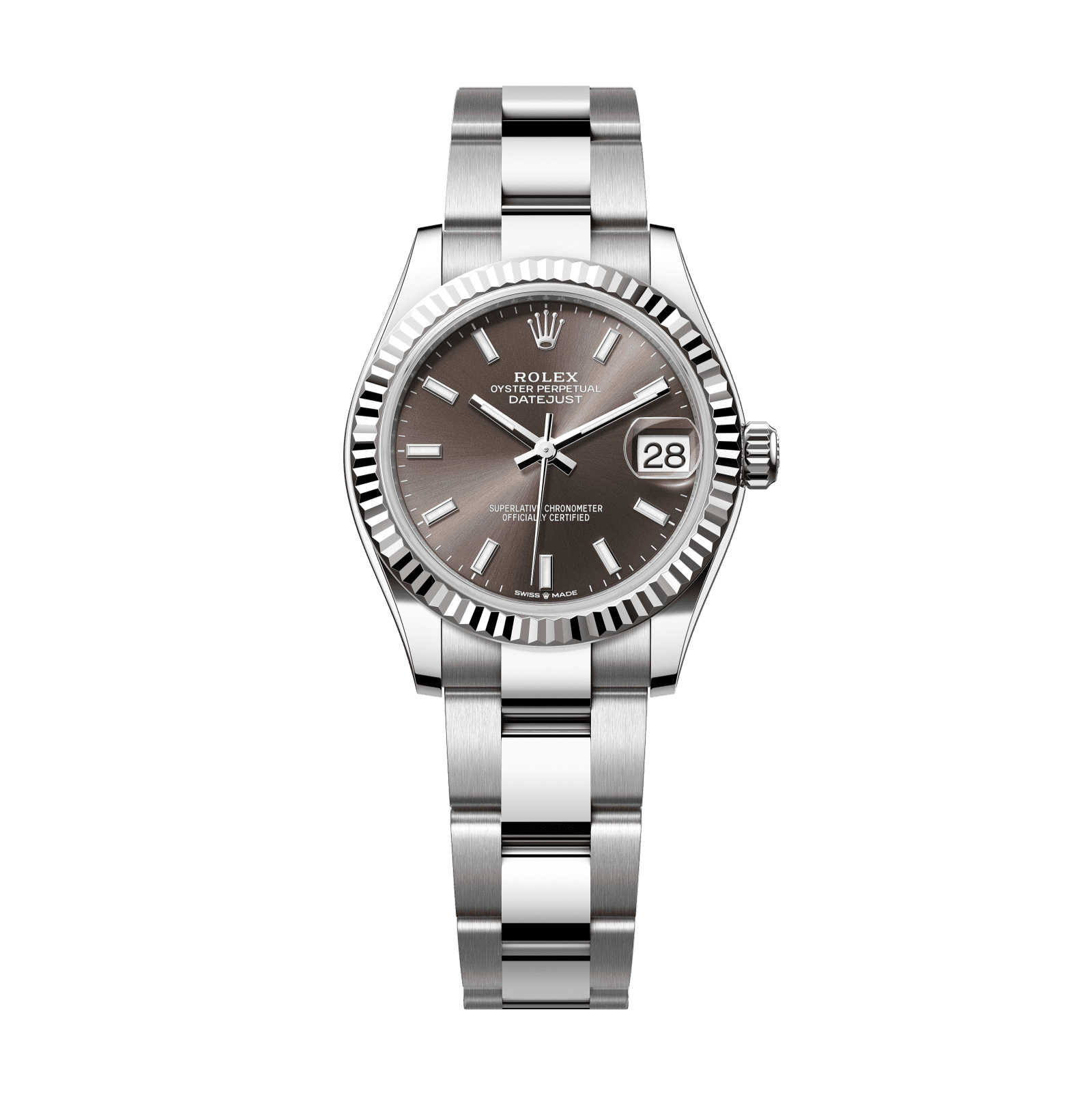 Rolex Datejust 31 31 mm Dark Grey Dial Oystersteel and White Gold Oyster Bracelet 278274-0015 - WATCHXNYC