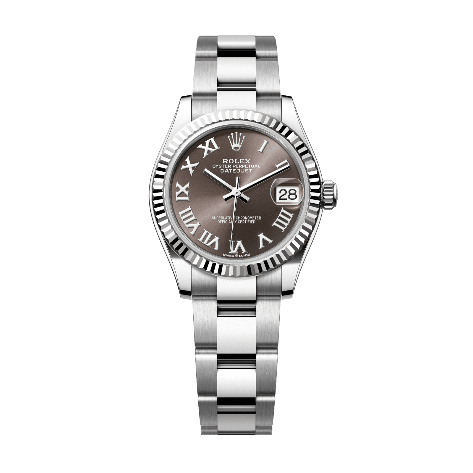 Rolex Datejust 31 31 mm Dark Grey Dial Oystersteel and White Gold Oyster Bracelet 278274-0021 - WATCHXNYC