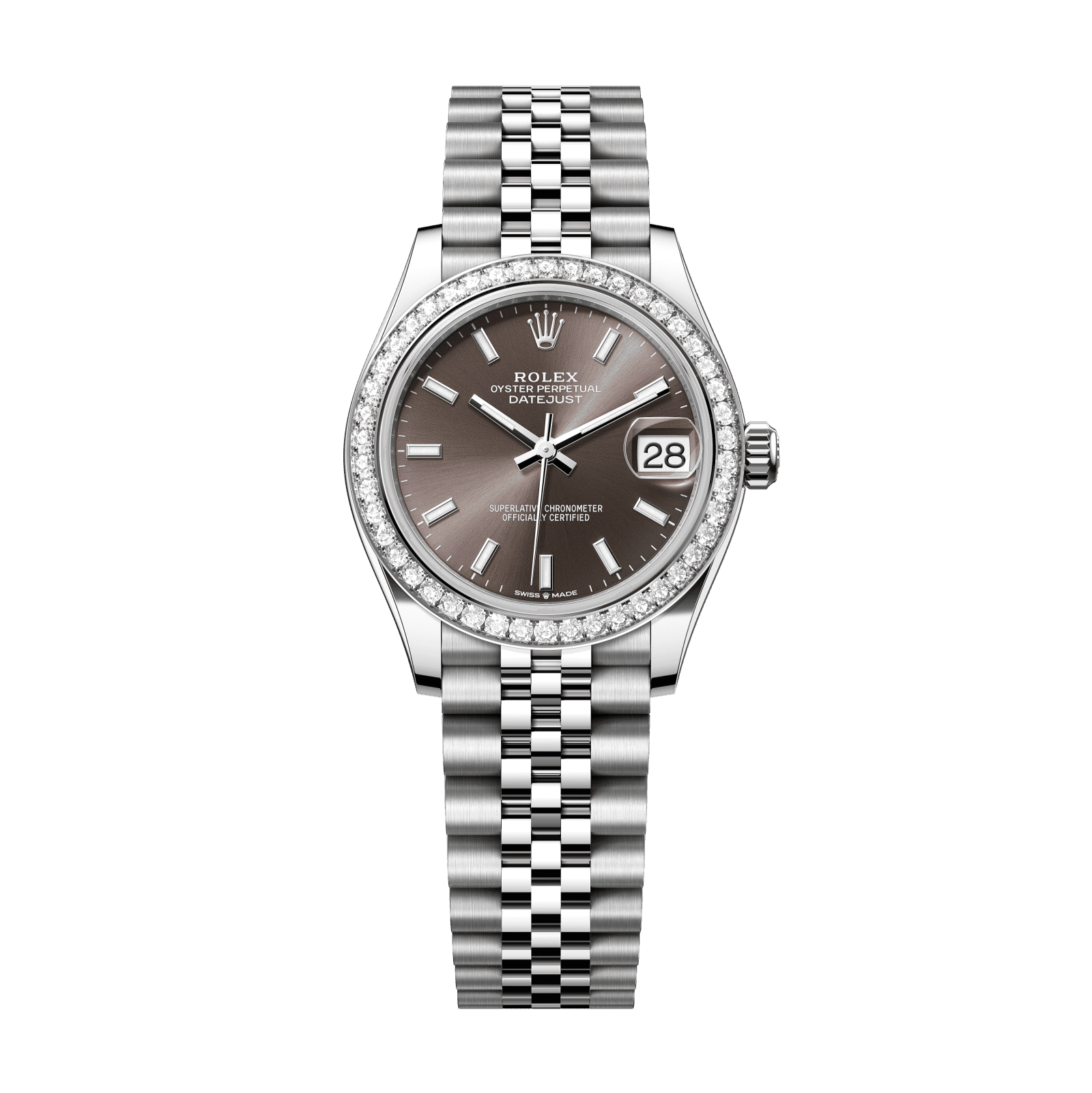 Rolex Datejust 31 31 mm Dark Grey Dial with Diamonds Oystersteel and White Gold Jubilee Bracelet 278384rbr-0020 - WATCHXNYC