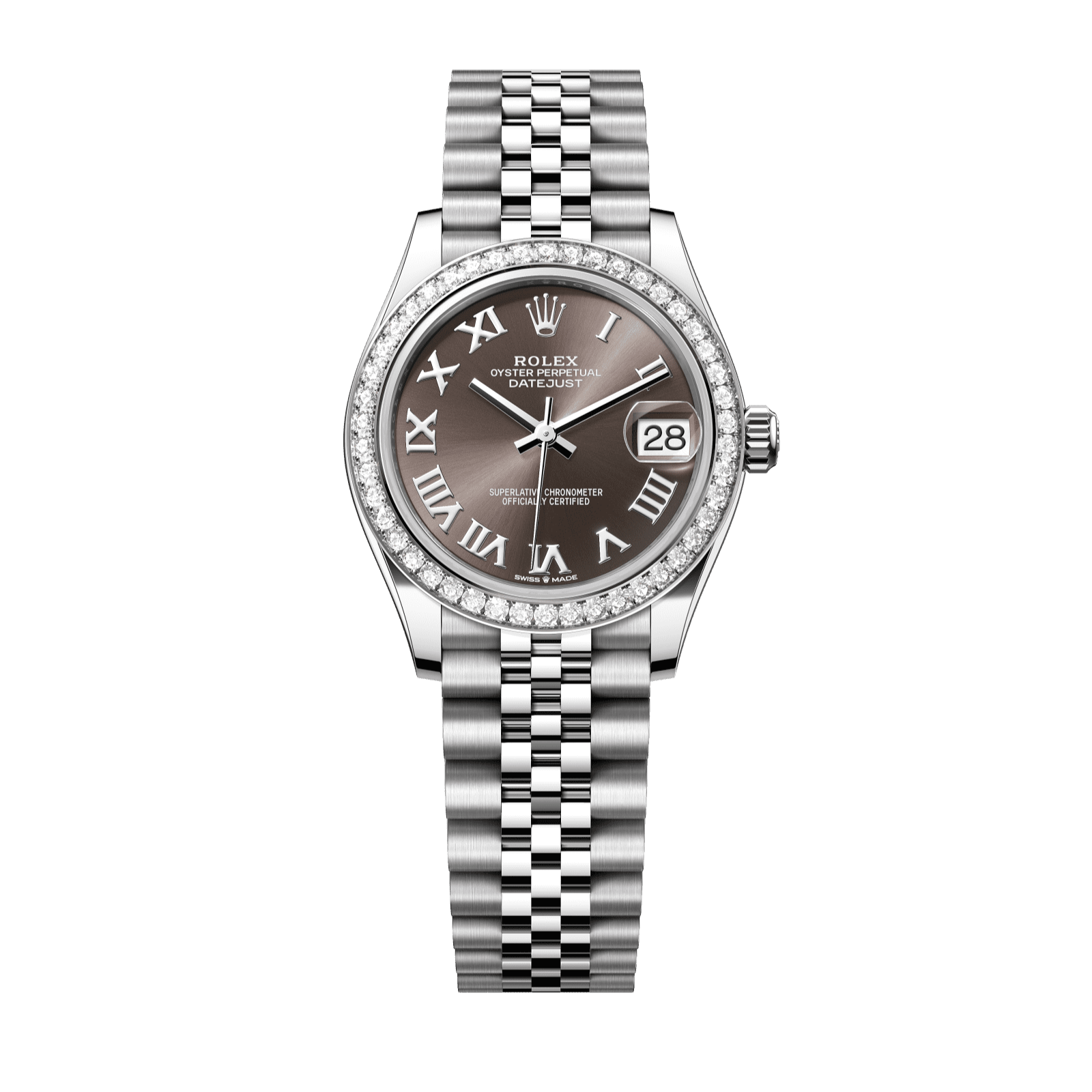 Rolex Datejust 31 31 mm Dark Grey Dial with Diamonds Oystersteel and White Gold Jubilee Bracelet 278384rbr-0026 - WATCHXNYC