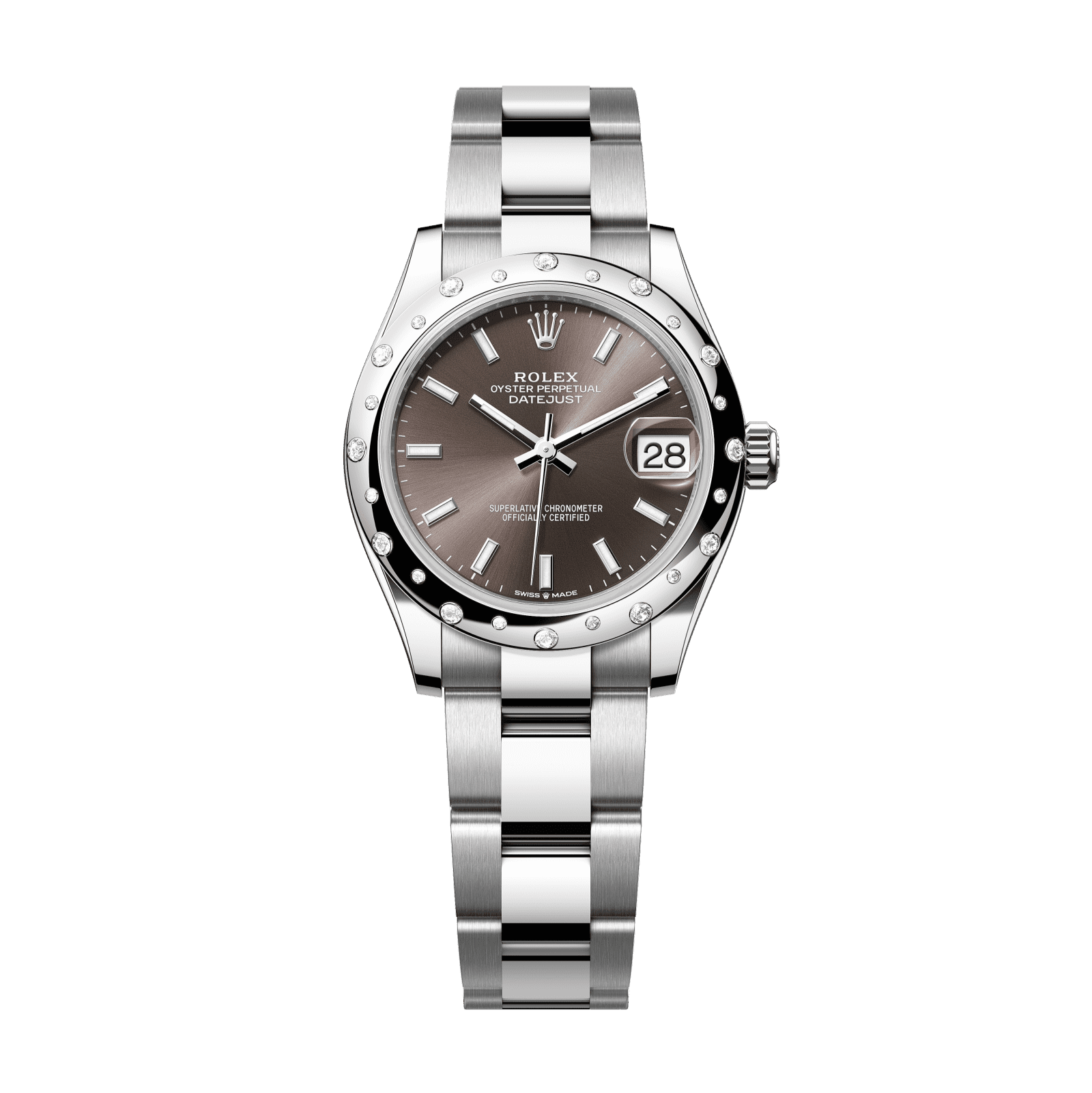 Rolex Datejust 31 31 mm Dark Grey Dial with Diamonds Oystersteel and White Gold Oyster Bracelet 278344rbr-0017 - WATCHXNYC