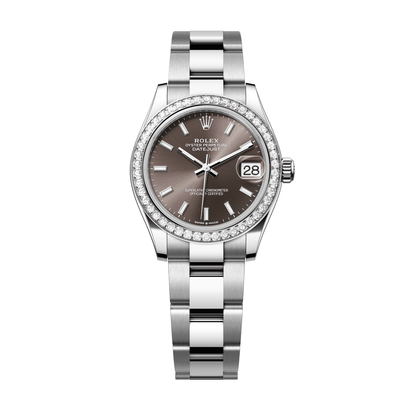 Rolex Datejust 31 31 mm Dark Grey Dial with Diamonds Oystersteel and White Gold Oyster Bracelet 278384rbr-0019 - WATCHXNYC