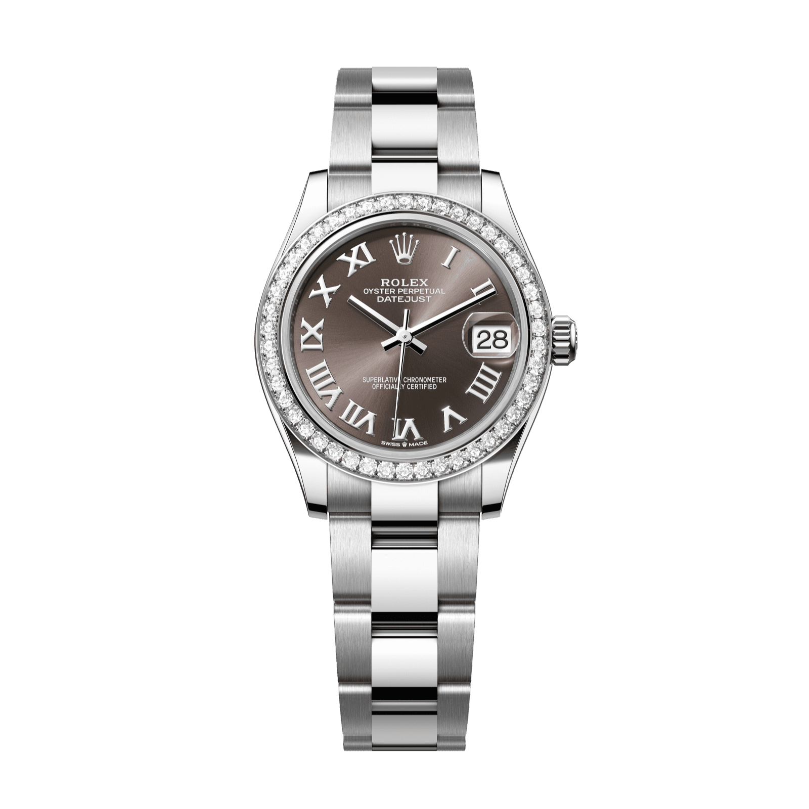 Rolex Datejust 31 31 mm Dark Grey  Dial with Diamonds Oystersteel and White Gold Oyster Bracelet 278384rbr-0025 - WATCHXNYC