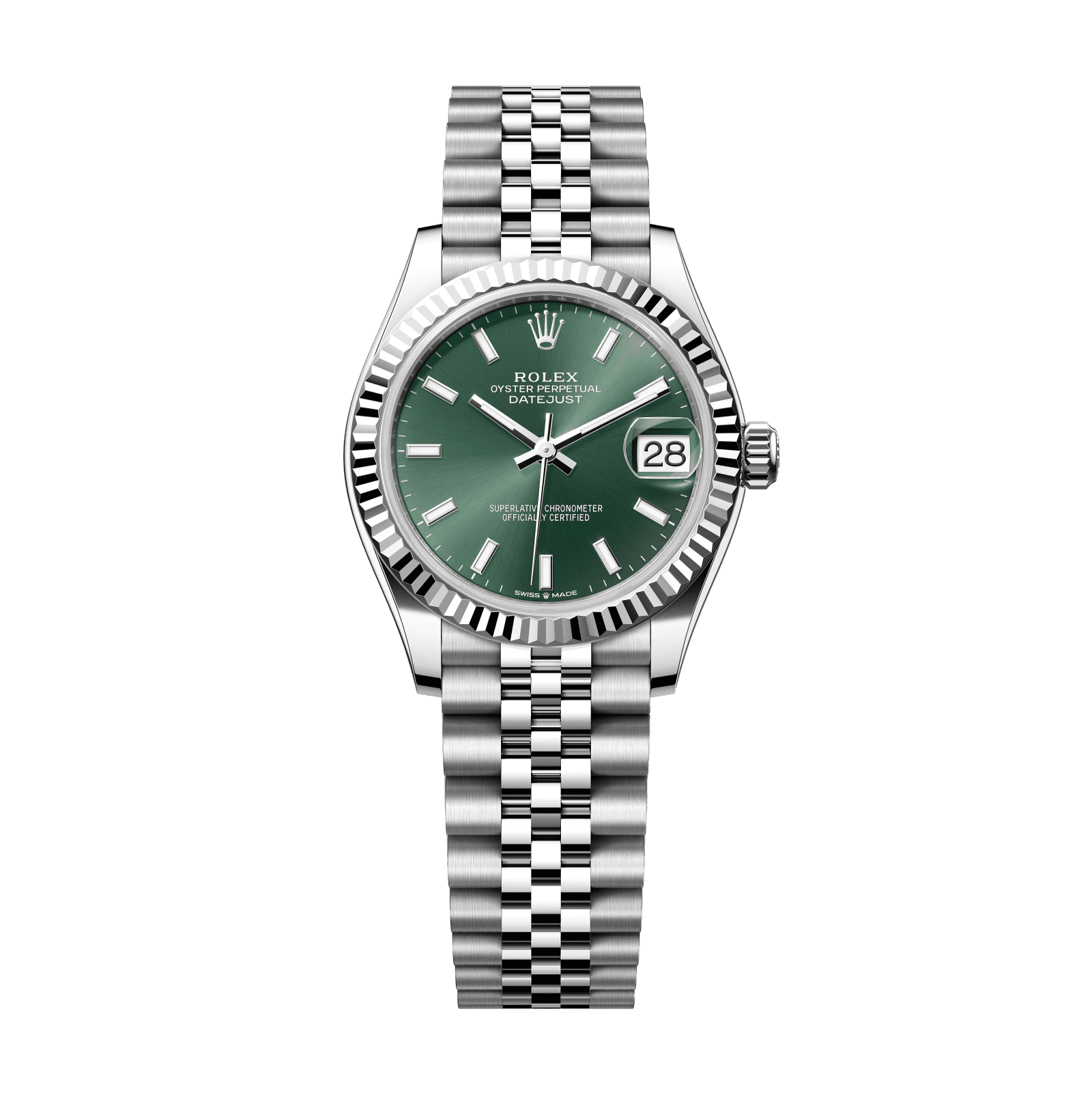 Rolex Datejust 31 31 mm Mint Green Dial Oystersteel and White Gold Jubilee Bracelet 278274-0018 - WATCHXNYC