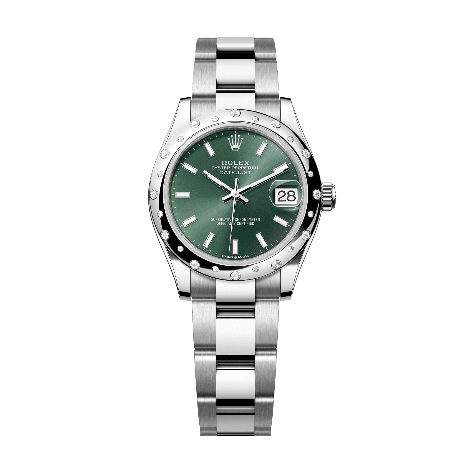 Rolex Datejust 31 31 mm Mint Green Dial with Diamonds Oystersteel and White Gold Oyster Bracelet 278344rbr-0019 - WATCHXNYC