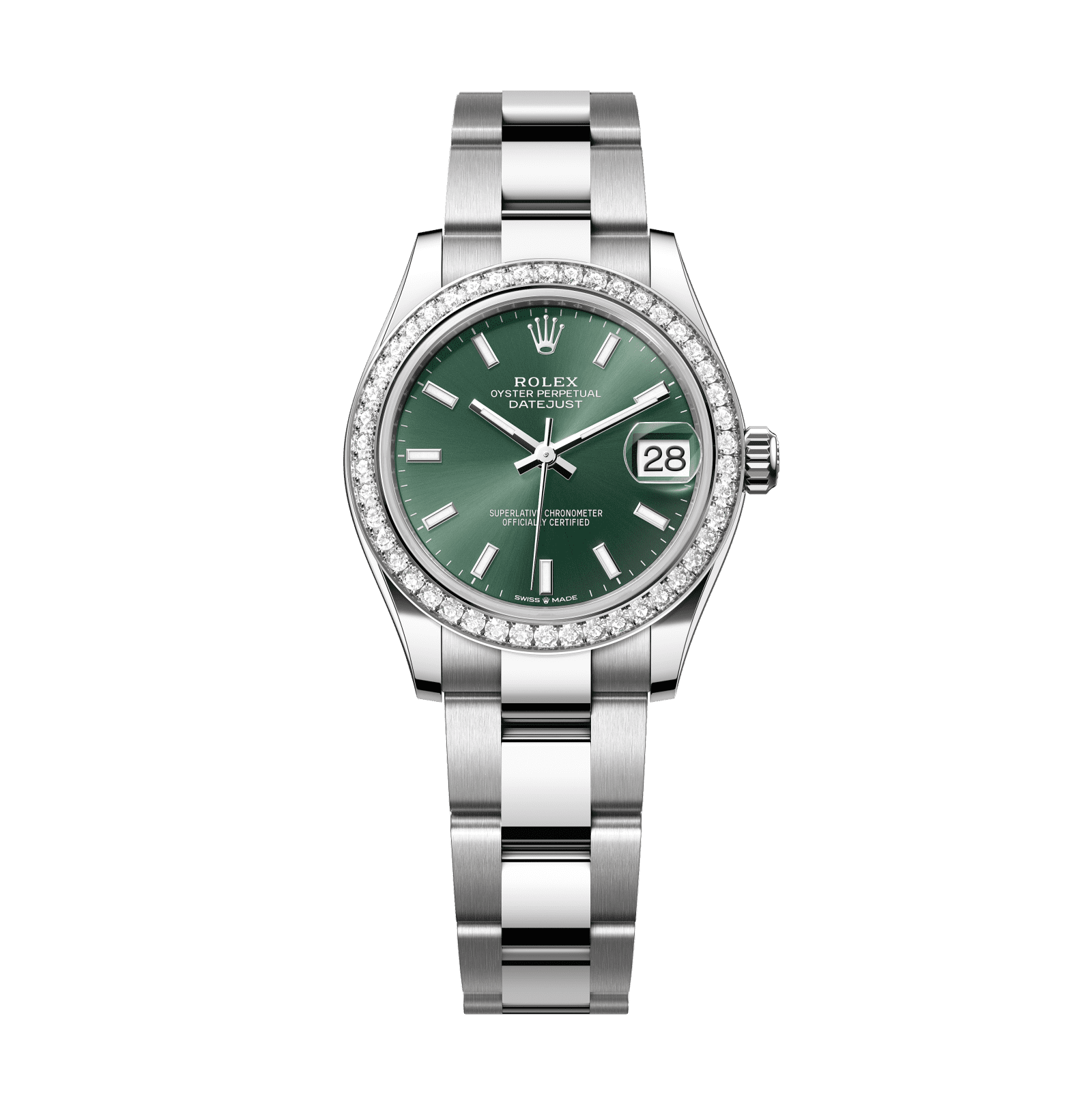 Rolex Datejust 31 31 mm Mint Green Dial with Diamonds Oystersteel and White Gold Oyster Bracelet 278384rbr-0021 - WATCHXNYC