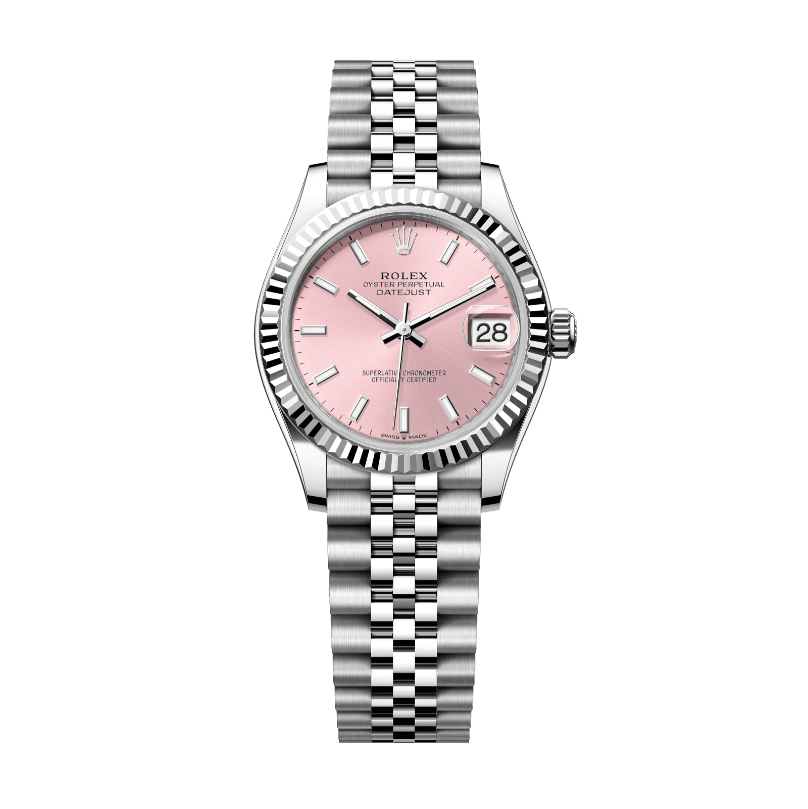 Rolex Datejust 31 31 mm Pink Dial Oystersteel and White Gold Jubilee Bracelet 278274-0014 - WATCHXNYC