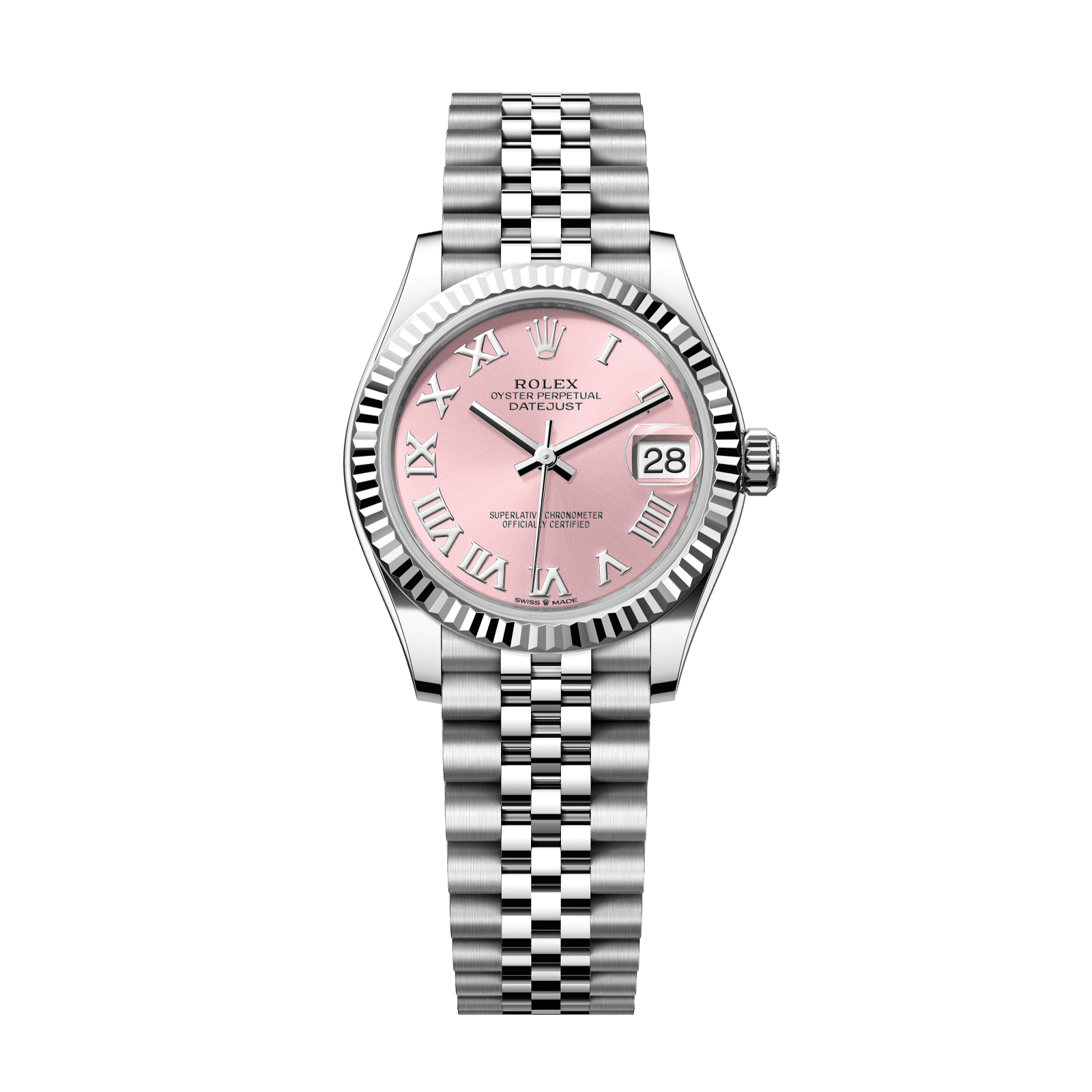 Rolex Datejust 31 31 mm Pink  Dial Oystersteel and White Gold Jubilee Bracelet 278274-0020 - WATCHXNYC