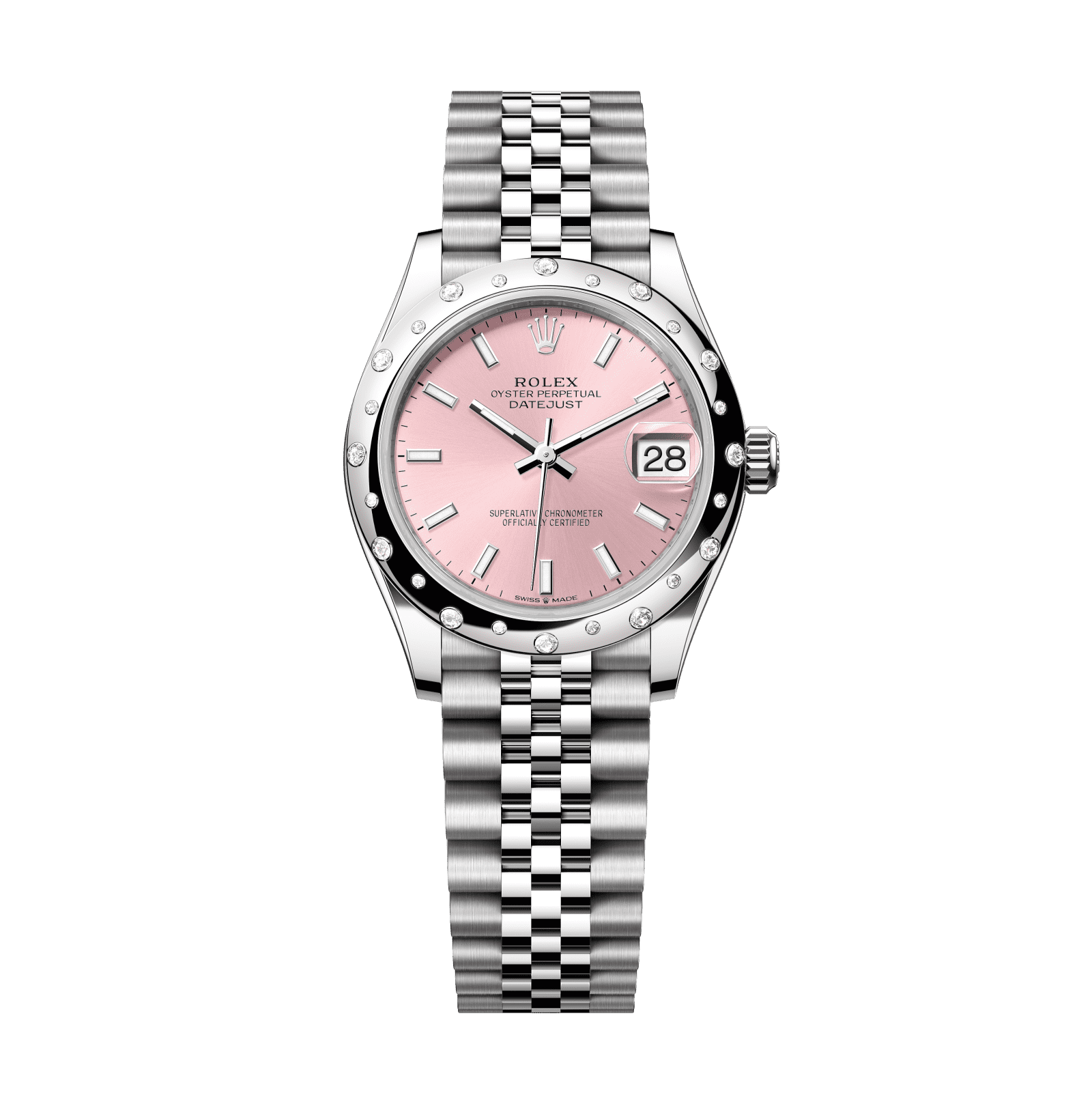 Rolex Datejust 31 31 mm Pink Dial with Diamonds Oystersteel and White Gold Jubilee Bracelet 278344rbr-0016 - WATCHXNYC